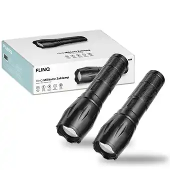 ANWB Flinq Zaklamp Military Flashlight 2-pack Zwart aanbieding