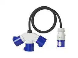 ANWB Proplus CEE 3-weg splitter 16A 150cm 3x2,5mm² Blauw-Zwart aanbieding
