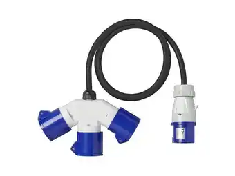 ANWB Proplus CEE 3-weg splitter 16A 150cm 3x2,5mm² Blauw-Zwart aanbieding