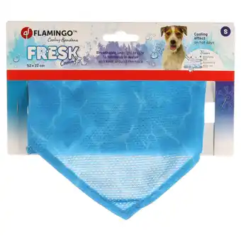 Zooplus Flamingo koelbandana Fresk Inou, blauw maat S 52x22cm hond aanbieding