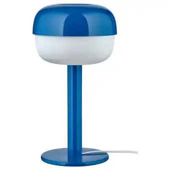IKEA Moderne blÅsverk lamp, blauw. Ronde vorm, glanzend ontwerp, aluminium & plastic, zacht licht aanbieding