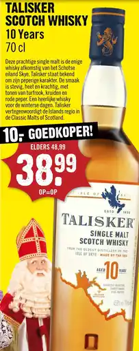 Dirck 3 Talisker scotch whisky 10 years aanbieding