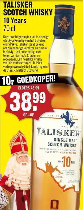 Dirck 3 Talisker scotch whisky 10 years aanbieding