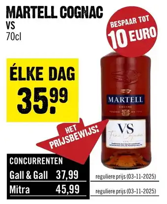 Dirck 3 Martell cognac vs aanbieding