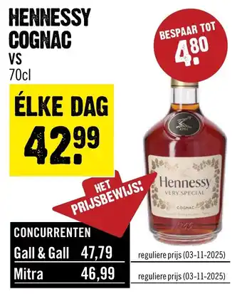 Dirck 3 Hennessy cognac vs aanbieding