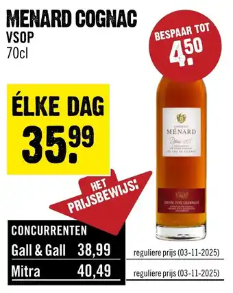 Dirck 3 Menard cognac vsop aanbieding