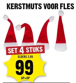 Dirck 3 Kerstmuts voor fles kerst aanbieding
