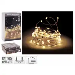 Pets Place Homestyle Led Zilverdraad - Warmwit - Batterij - Kerstverlichting - Warm Wit 20 Lamps aanbieding