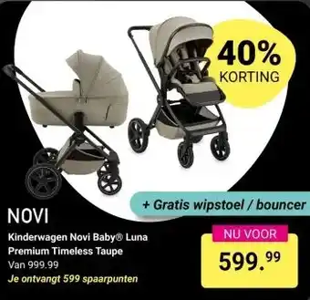 Van Asten BabySuperstore Kinderwagen Novi Baby® Luna Premium Timeless Taupe aanbieding