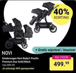 Van Asten BabySuperstore Kinderwagen Novi BabyⓇ Pacific Premium Duo Solid Black aanbieding