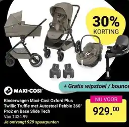Van Asten BabySuperstore Kinderwagen Maxi-Cosi Oxford Plus Twillic Truffle met Autostoel Pebble 360° Pro2 en Base Slide Tech aanbieding