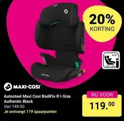 Van Asten BabySuperstore Autostoel Maxi Cosi RodiFix R I-Size Authentic Black aanbieding