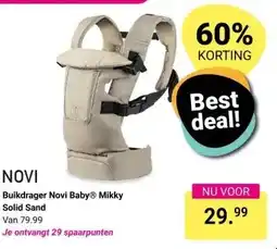 Van Asten BabySuperstore Buikdrager Novi Baby Mikky Solid Sand aanbieding