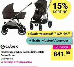 Van Asten BabySuperstore Kinderwagen Cybex Gazelle S Chocolate Brown/Brown aanbieding