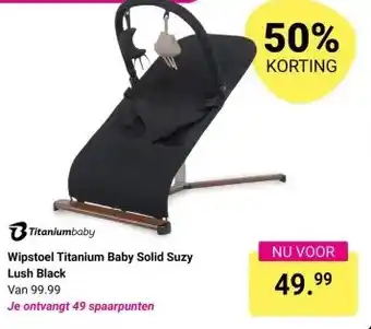 Van Asten BabySuperstore Wipstoel Titanium Baby Solid Suzy Lush Black aanbieding