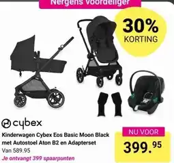 Van Asten BabySuperstore Kinderwagen Cybex Eos Basic Moon Black met Autostoel Aton B2 en Adapterset aanbieding