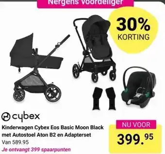 Van Asten BabySuperstore Kinderwagen Cybex Eos Basic Moon Black met Autostoel Aton B2 en Adapterset aanbieding
