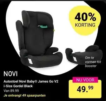 Van Asten BabySuperstore Autostoel Novi Baby® James Go V2 i-Size Gordel Black aanbieding