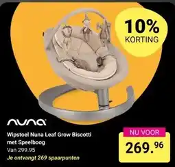 Van Asten BabySuperstore Wipstoel Nuna Leaf Grow Biscotti met Speelboog aanbieding