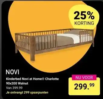 Van Asten BabySuperstore Kinderbed Novi at Home Charlotte 90x200 Walnut aanbieding