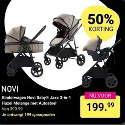 Van Asten BabySuperstore Kinderwagen Novi Baby Jaxx 3-in-1 Hazel Melange met Autostoel aanbieding