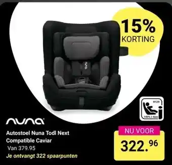 Van Asten BabySuperstore Autostoel Nuna Todl Next Compatible Caviar aanbieding