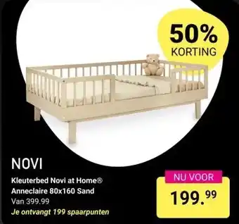 Van Asten BabySuperstore Kleuterbed Novi at Home Anneclaire 80x160 Sand aanbieding