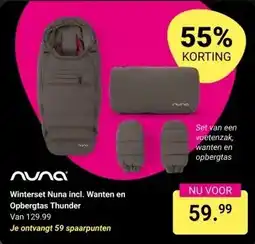 Van Asten BabySuperstore Winterset Nuna incl. Wanten en Opbergtas Thunder aanbieding