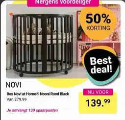 Van Asten BabySuperstore Box Novi at Home Nooni Rond Black aanbieding