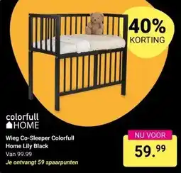 Van Asten BabySuperstore Wieg Co-Sleeper Colorfull Home Lily Black aanbieding