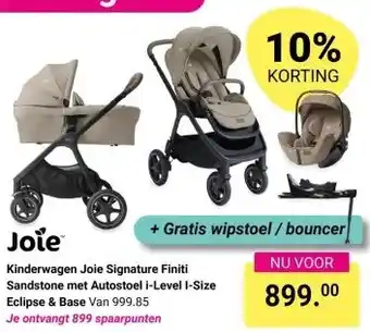 Van Asten BabySuperstore Kinderwagen Joie Signature Finiti Sandstone met Autostoel i-Level I-Size Eclipse & Base aanbieding
