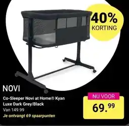 Van Asten BabySuperstore Co-Sleeper Novi at Home Kyan Luxe Dark Grey/Black aanbieding