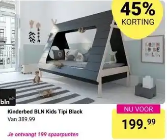 Van Asten BabySuperstore Kinderbed BLN Kids Tipi Black aanbieding