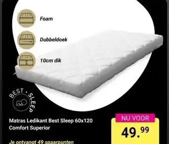 Van Asten BabySuperstore Matras Ledikant Best Sleep 60x120 Comfort Superior aanbieding