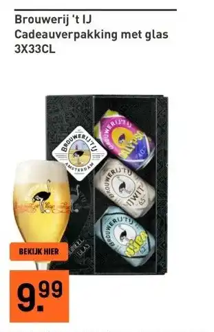 Gall & Gall Brouwerij 't IJ Cadeauverpakking met glas 3X33CL aanbieding