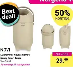 Van Asten BabySuperstore Luieremmer Novi at Home Nappy Smart Taupe aanbieding