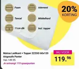 Van Asten BabySuperstore Matras Ledikant + Topper ZZZOO 60x120 Airgosafe Panter aanbieding