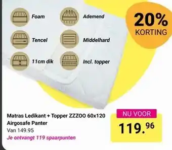Van Asten BabySuperstore Matras Ledikant + Topper ZZZOO 60x120 Airgosafe Panter aanbieding