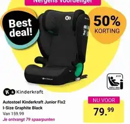 Van Asten BabySuperstore Autostoel Kinderkraft Junior Fix2 I-Size Graphite Black aanbieding