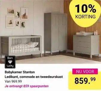 Van Asten BabySuperstore Babykamer Stanton Ledikant, commode en tweedeurskast aanbieding
