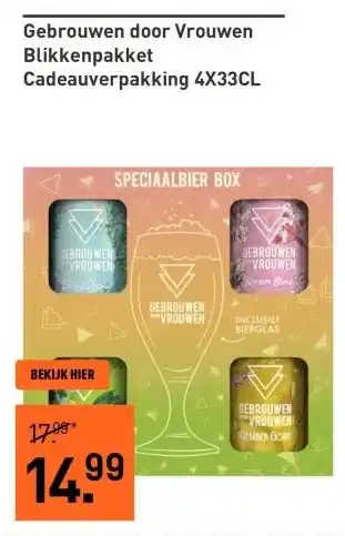 Gall & Gall Gebrouwen door Vrouwen Blikkenpakket Cadeauverpakking 4X33CL aanbieding