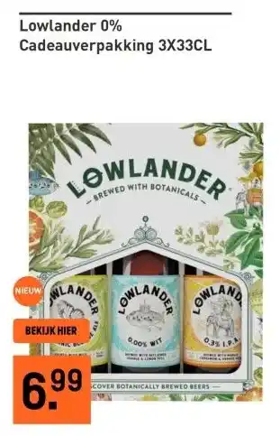 Gall & Gall Lowlander 0% Cadeauverpakking 3X33CL aanbieding