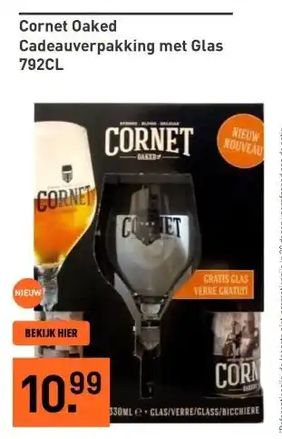 Gall & Gall Cornet Oaked Cadeauverpakking met Glas 792CL aanbieding