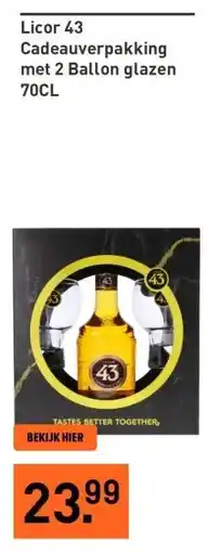 Gall & Gall Licor 43 Cadeauverpakking met 2 Ballon glazen 70CL aanbieding