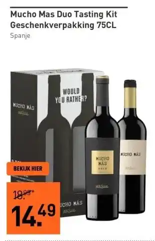 Gall & Gall Mucho Mas Duo Tasting Kit Geschenkverpakking 75CL aanbieding