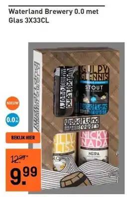 Gall & Gall Waterland Brewery 0.0 met Glas 3X33CL aanbieding