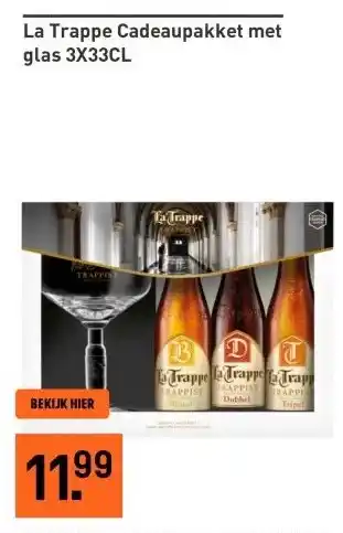 Gall & Gall La Trappe Cadeaupakket met glas 3X33CL aanbieding