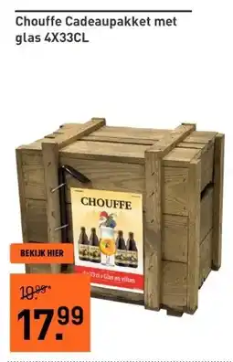 Gall & Gall Chouffe Cadeaupakket met glas 4X33CL aanbieding