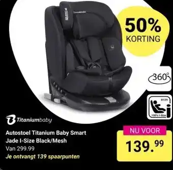 Van Asten BabySuperstore Autostoel Titanium Baby Smart Jade I-Size Black/Mesh aanbieding