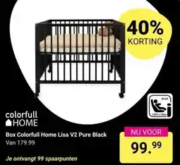 Van Asten BabySuperstore Box Colorfull Home Lisa V2 Pure Black aanbieding